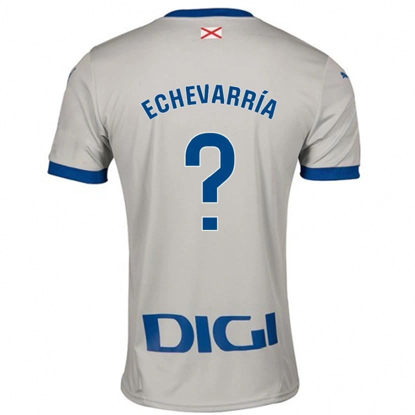 Danxen Bambino Maglia Iker Echevarría #0 Grigio Chiaro Kit Gara Away 2024/25 Maglietta