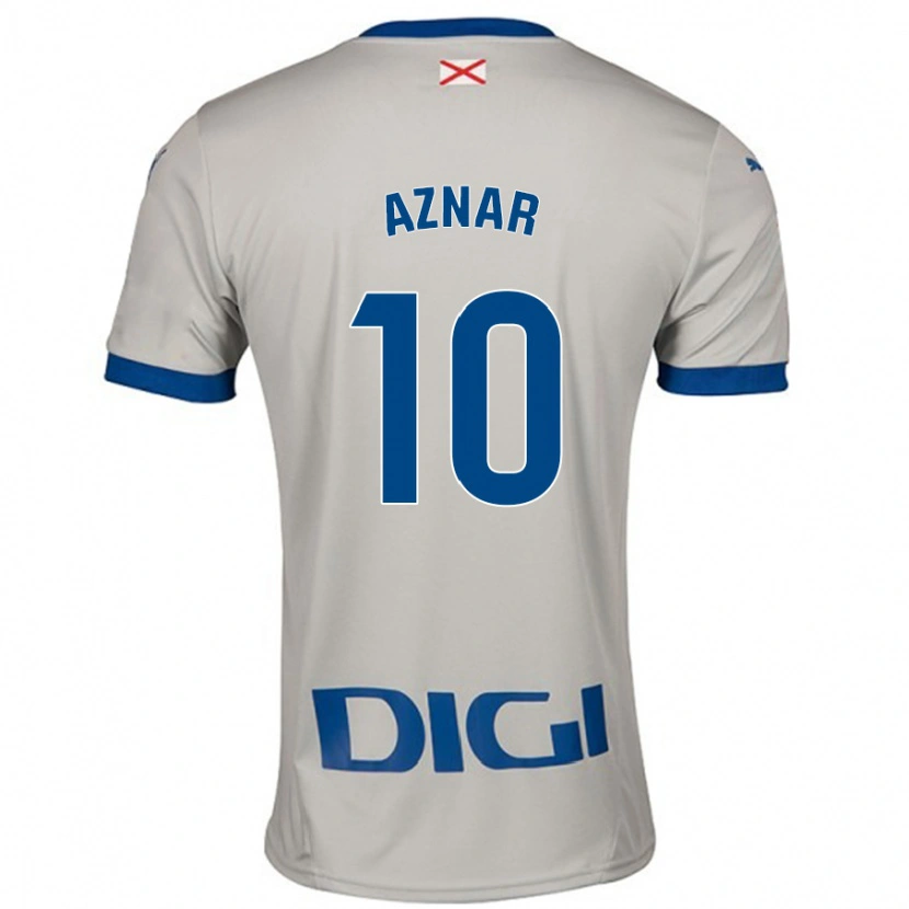 Danxen Bambino Maglia Alba Aznar #10 Grigio Chiaro Kit Gara Away 2024/25 Maglietta