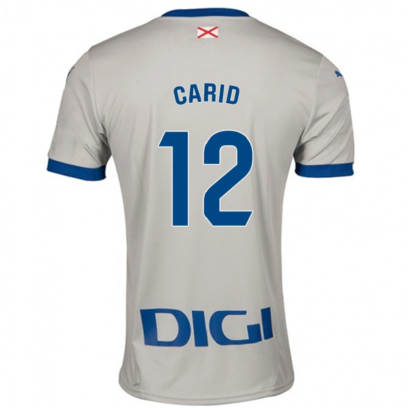 Danxen Bambino Maglia Andrea Carid #12 Grigio Chiaro Kit Gara Away 2024/25 Maglietta