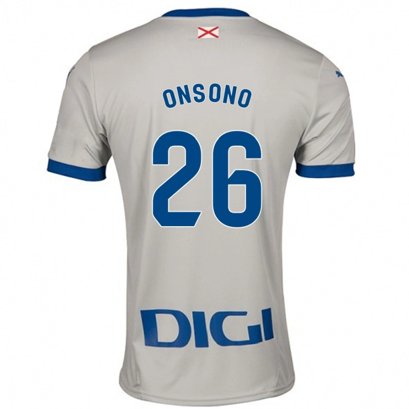Danxen Bambino Maglia Lorea Onsoño #26 Grigio Chiaro Kit Gara Away 2024/25 Maglietta