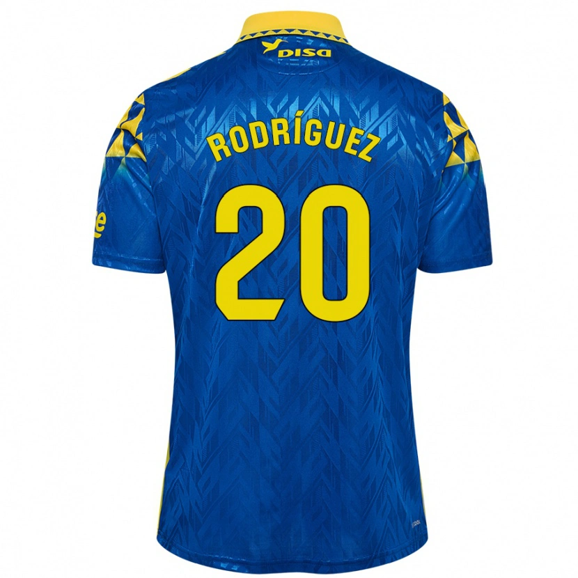 Danxen Bambino Maglia Kirian Rodríguez #20 Blu Giallo Kit Gara Away 2024/25 Maglietta