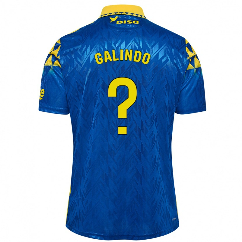 Danxen Bambino Maglia Cristian Galindo #0 Blu Giallo Kit Gara Away 2024/25 Maglietta