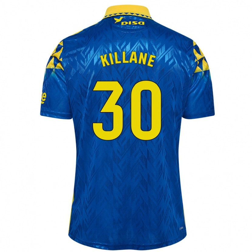 Danxen Bambino Maglia Álvaro Killane #30 Blu Giallo Kit Gara Away 2024/25 Maglietta