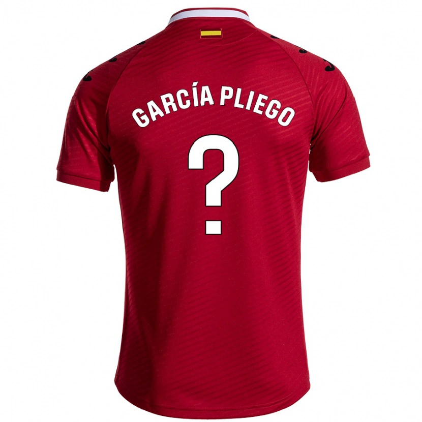 Danxen Bambino Maglia Hugo García Pliego #0 Rosso Scuro Kit Gara Away 2024/25 Maglietta