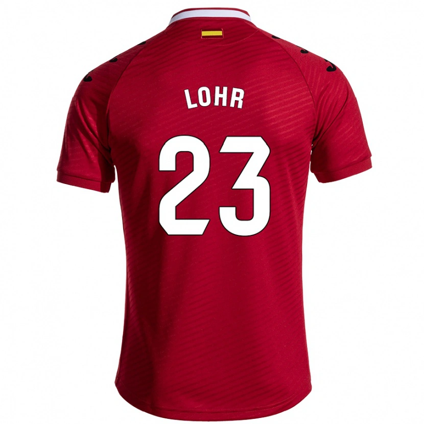 Danxen Bambino Maglia Luca Lohr #23 Rosso Scuro Kit Gara Away 2024/25 Maglietta
