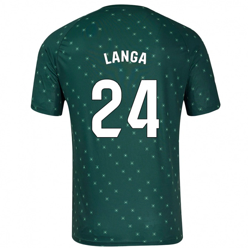 Danxen Bambino Maglia Bruno Langa #24 Verde Scuro Kit Gara Away 2024/25 Maglietta