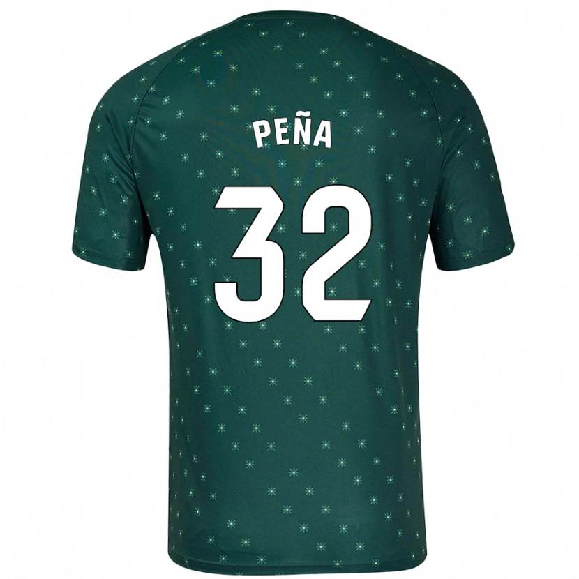 Danxen Bambino Maglia Marcos Peña #32 Verde Scuro Kit Gara Away 2024/25 Maglietta