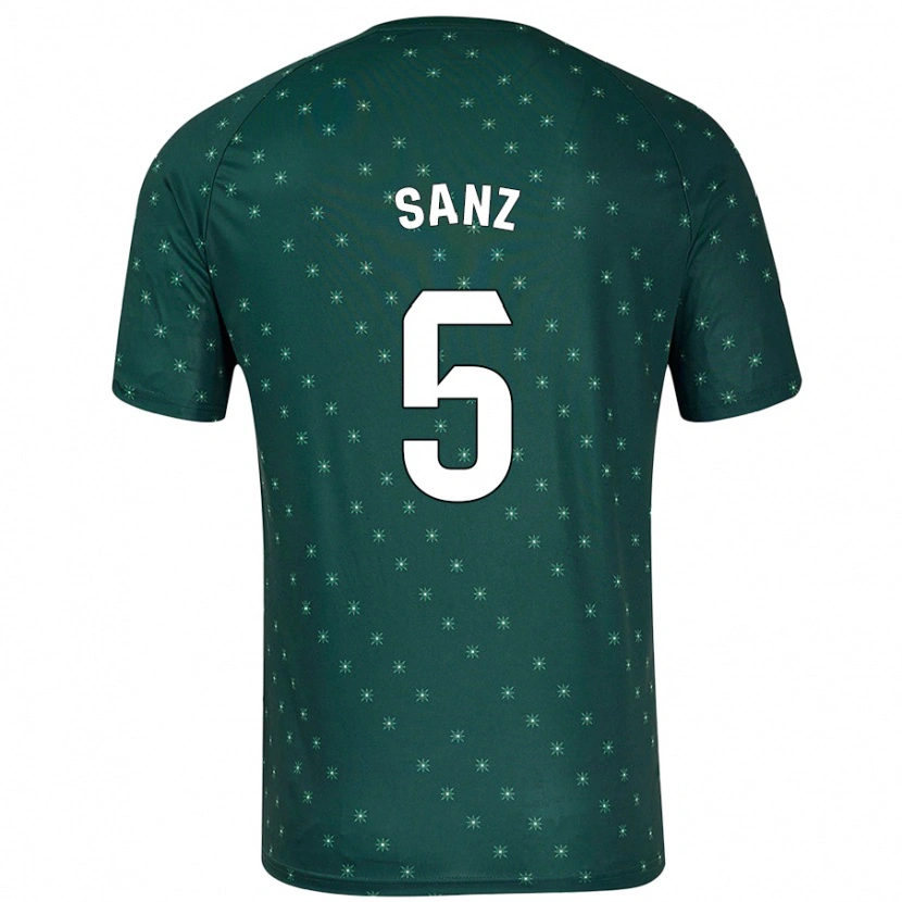 Danxen Bambino Maglia Paco Sanz #5 Verde Scuro Kit Gara Away 2024/25 Maglietta