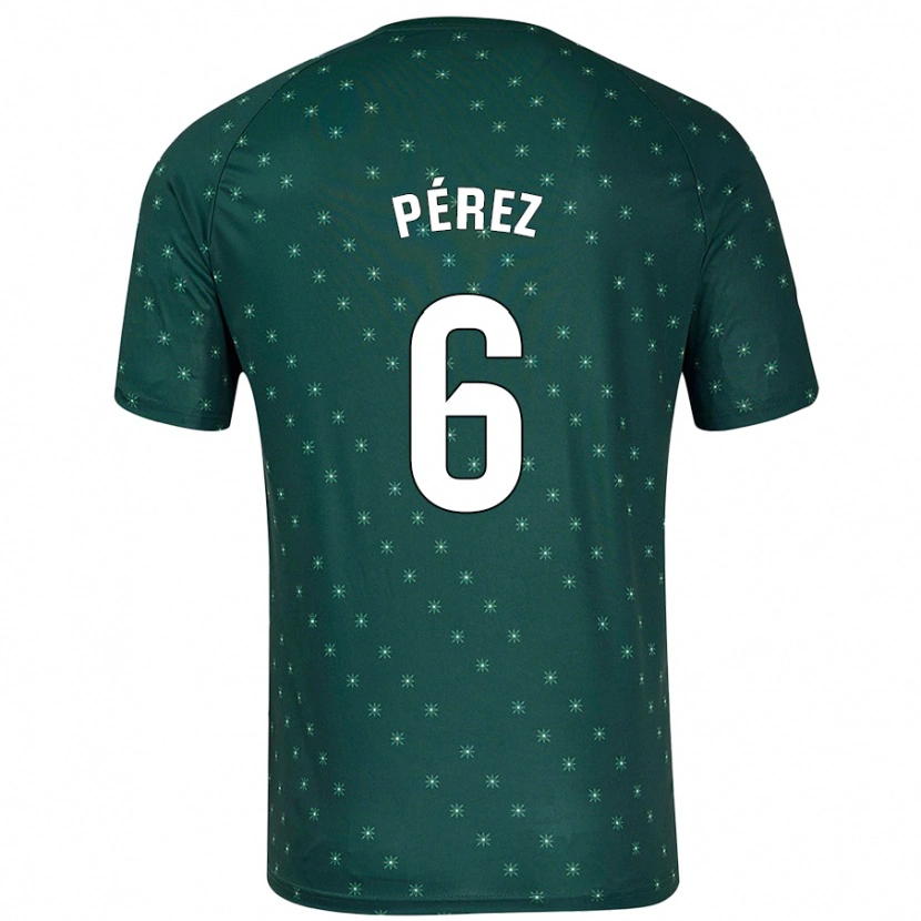 Danxen Bambino Maglia René Pérez #6 Verde Scuro Kit Gara Away 2024/25 Maglietta