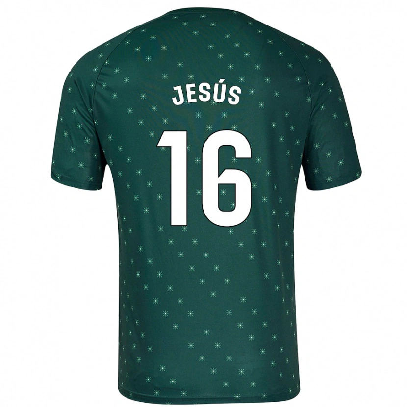 Danxen Bambino Maglia Antonio Jesús #16 Verde Scuro Kit Gara Away 2024/25 Maglietta