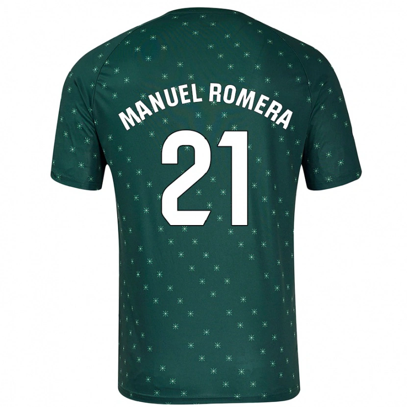 Danxen Bambino Maglia José Manuel Romera #21 Verde Scuro Kit Gara Away 2024/25 Maglietta