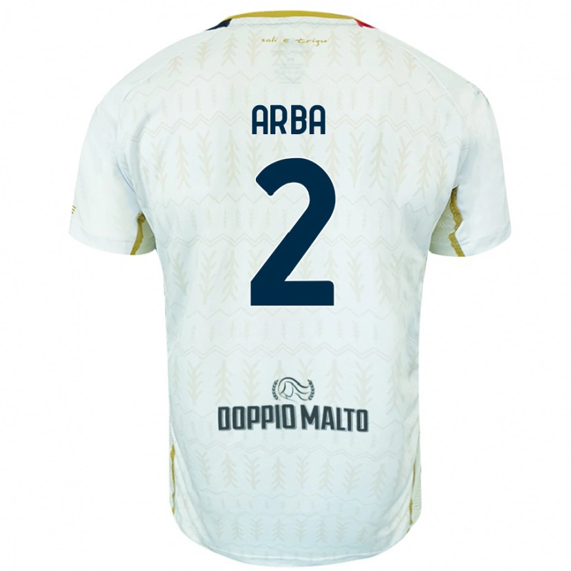 Danxen Bambino Maglia Federico Arba #2 Bianco Kit Gara Away 2024/25 Maglietta