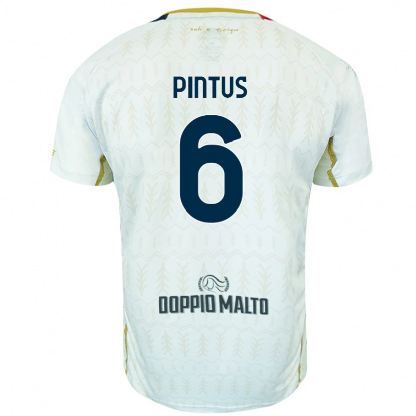Danxen Bambino Maglia Nicola Pintus #6 Bianco Kit Gara Away 2024/25 Maglietta