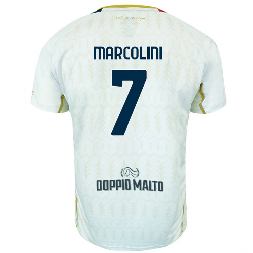 Danxen Bambino Maglia Diego Marcolini #7 Bianco Kit Gara Away 2024/25 Maglietta