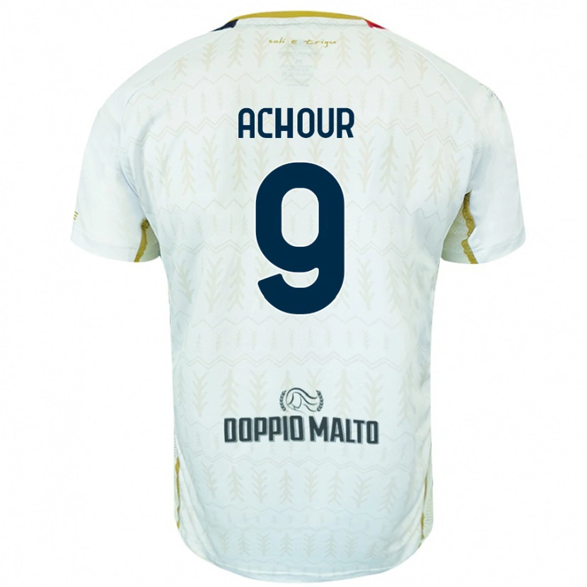 Danxen Bambino Maglia Sofiane Achour #9 Bianco Kit Gara Away 2024/25 Maglietta