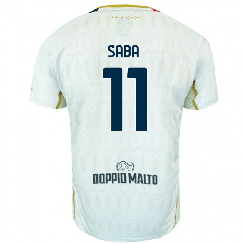 Danxen Bambino Maglia Alessio Saba #11 Bianco Kit Gara Away 2024/25 Maglietta