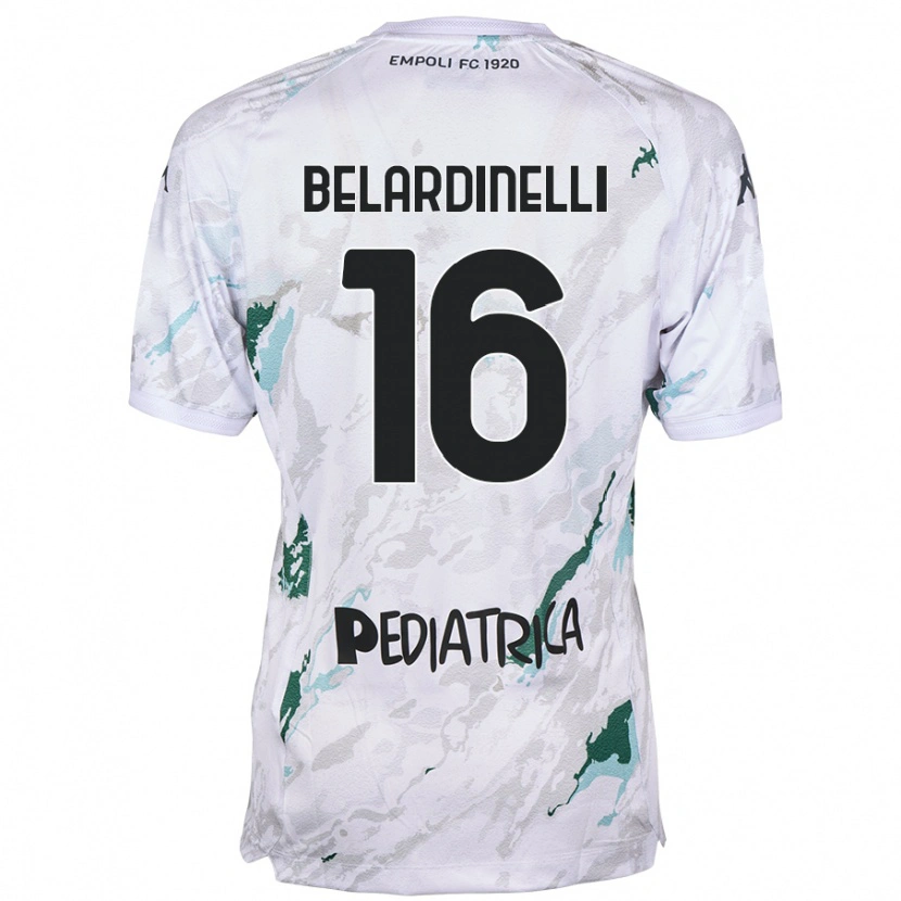 Danxen Bambino Maglia Luca Belardinelli #16 Grigio Kit Gara Away 2024/25 Maglietta
