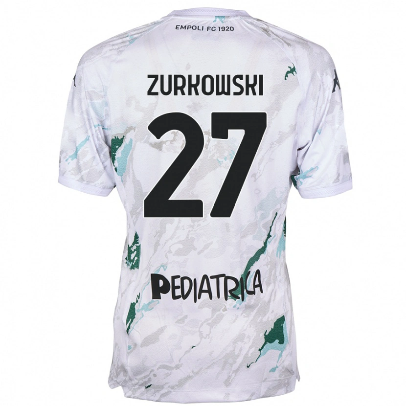 Danxen Bambino Maglia Szymon Żurkowski #27 Grigio Kit Gara Away 2024/25 Maglietta