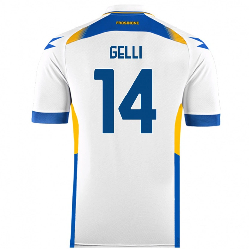 Danxen Bambino Maglia Francesco Gelli #14 Bianco Kit Gara Away 2024/25 Maglietta
