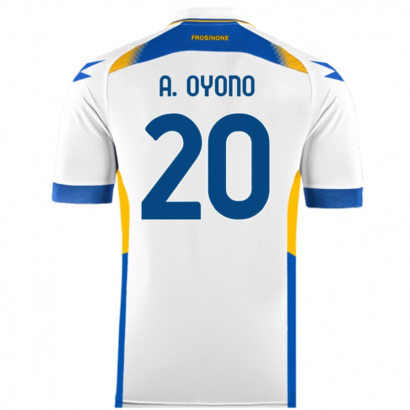 Danxen Bambino Maglia Anthony Oyono #20 Bianco Kit Gara Away 2024/25 Maglietta