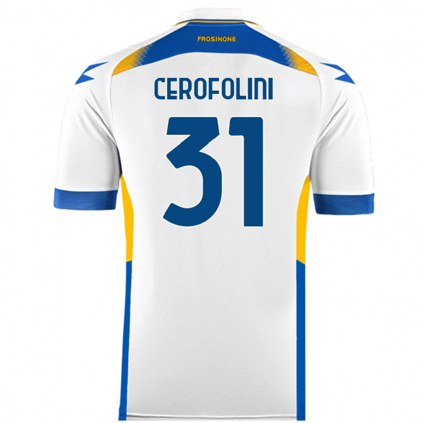 Danxen Bambino Maglia Michele Cerofolini #31 Bianco Kit Gara Away 2024/25 Maglietta