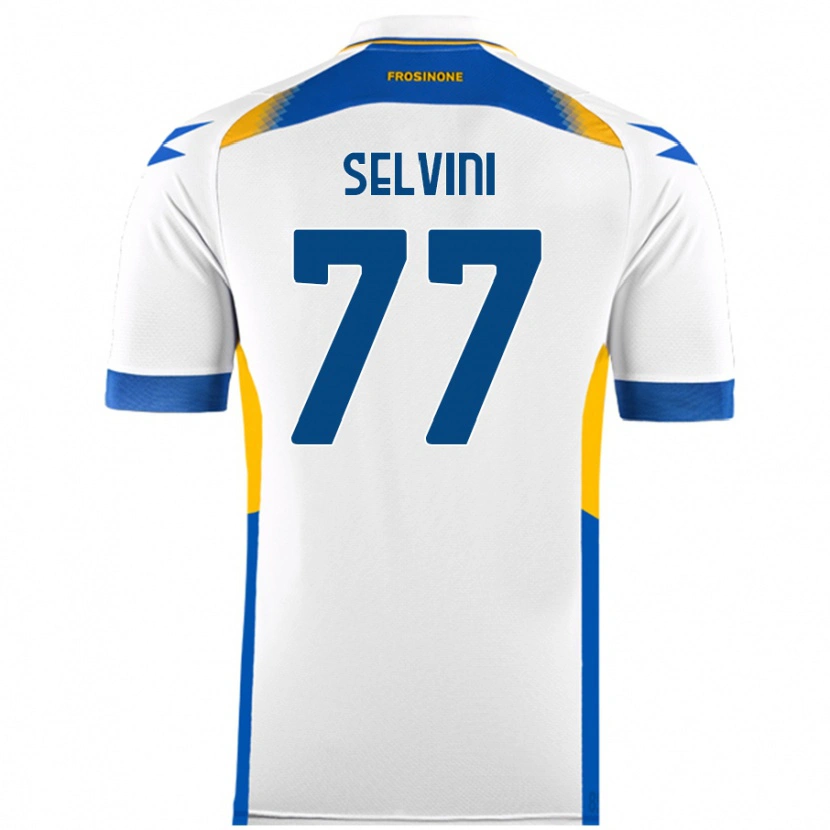 Danxen Bambino Maglia Alessandro Selvini #77 Bianco Kit Gara Away 2024/25 Maglietta