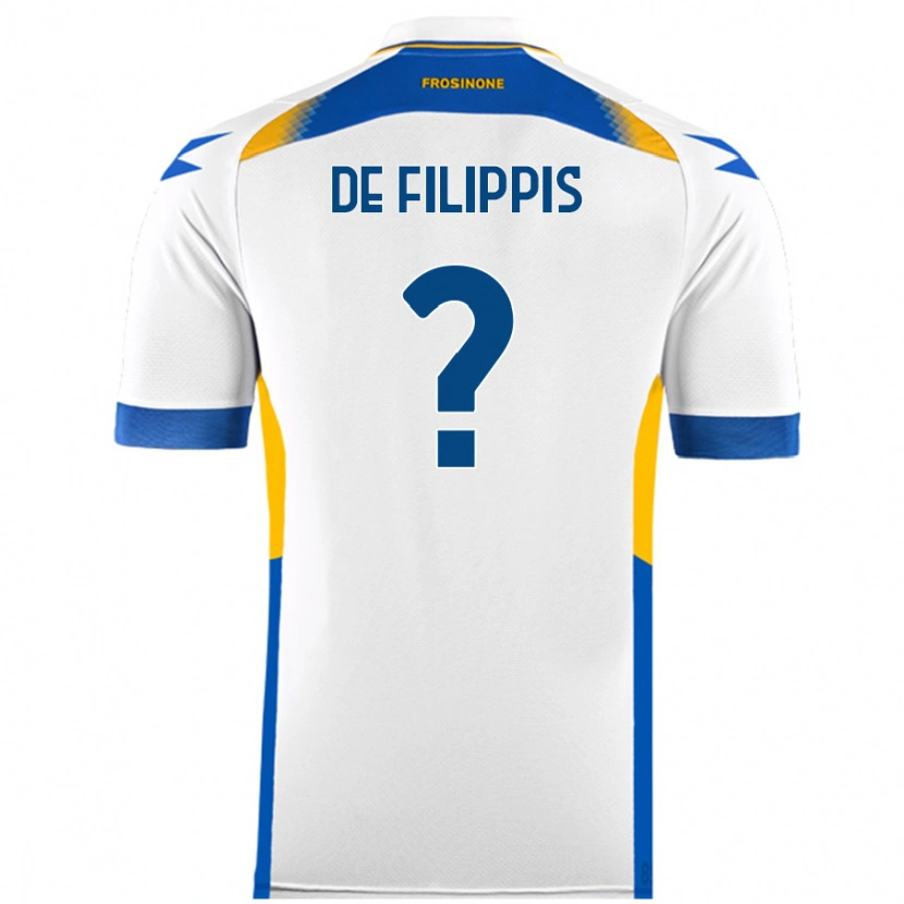 Danxen Bambino Maglia Walter De Filippis #0 Bianco Kit Gara Away 2024/25 Maglietta
