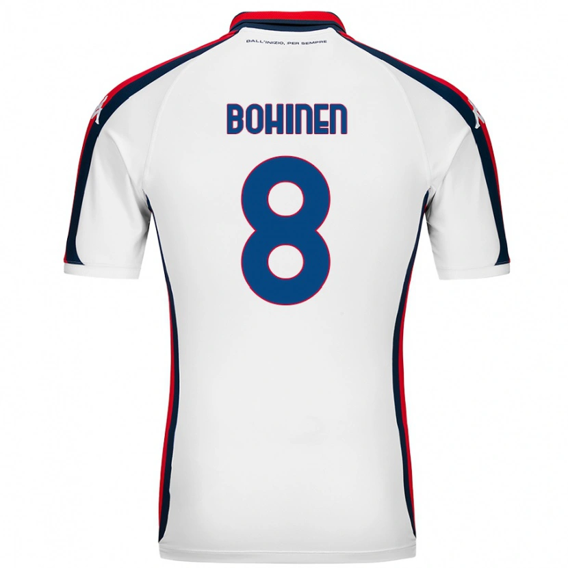 Danxen Bambino Maglia Emil Bohinen #8 Bianco Kit Gara Away 2024/25 Maglietta