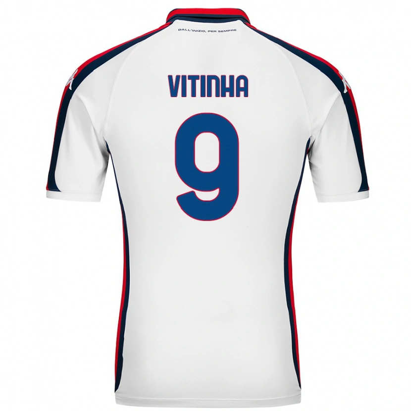 Danxen Bambino Maglia Vitinha #9 Bianco Kit Gara Away 2024/25 Maglietta