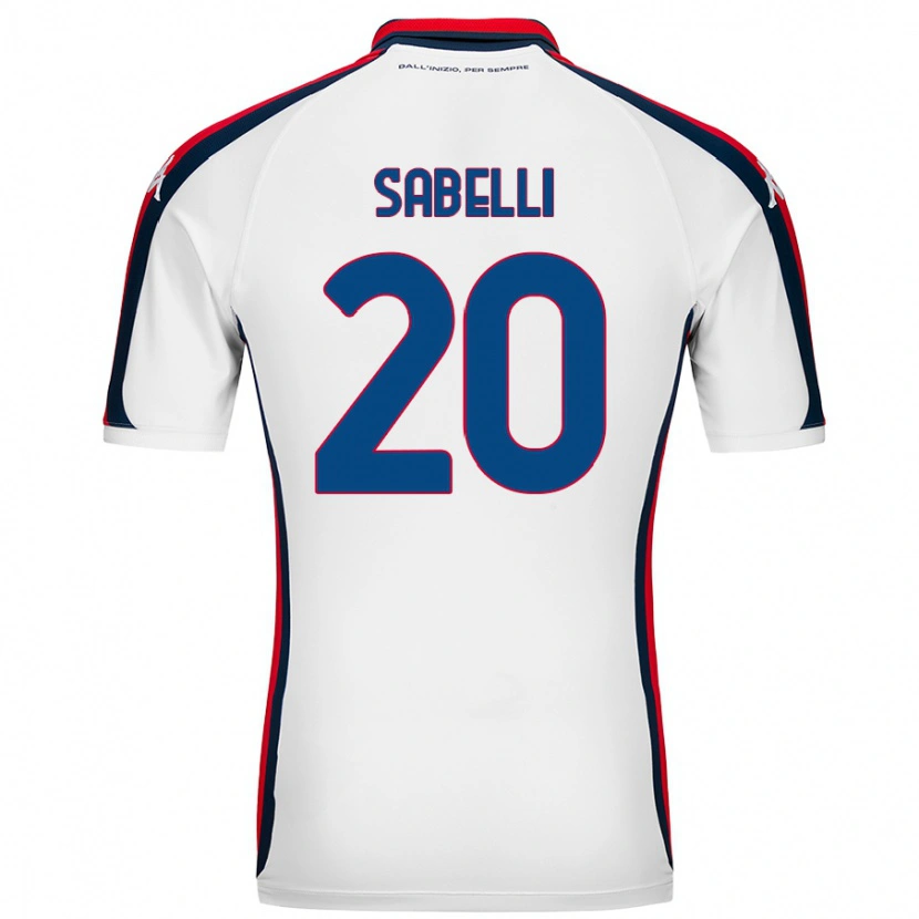 Danxen Bambino Maglia Stefano Sabelli #20 Bianco Kit Gara Away 2024/25 Maglietta