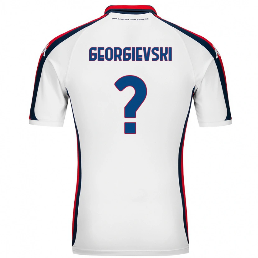 Danxen Bambino Maglia Toma Georgievski #0 Bianco Kit Gara Away 2024/25 Maglietta