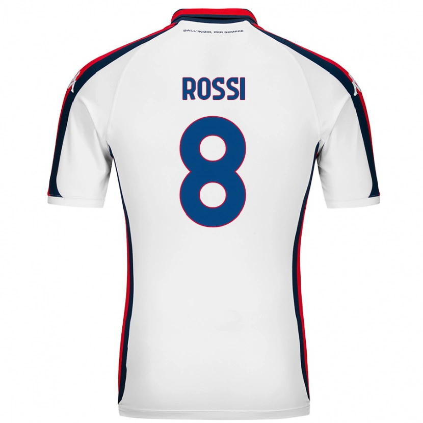 Danxen Bambino Maglia Gianluca Rossi #8 Bianco Kit Gara Away 2024/25 Maglietta