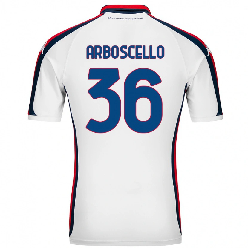 Danxen Bambino Maglia Riccardo Arboscello #36 Bianco Kit Gara Away 2024/25 Maglietta