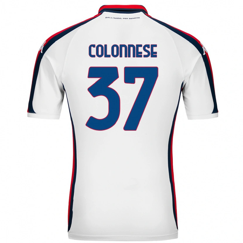 Danxen Bambino Maglia Lorenzo Colonnese #37 Bianco Kit Gara Away 2024/25 Maglietta