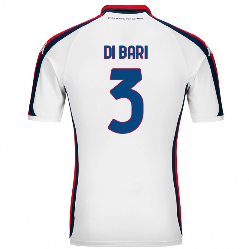 Danxen Bambino Maglia Martina Di Bari #3 Bianco Kit Gara Away 2024/25 Maglietta
