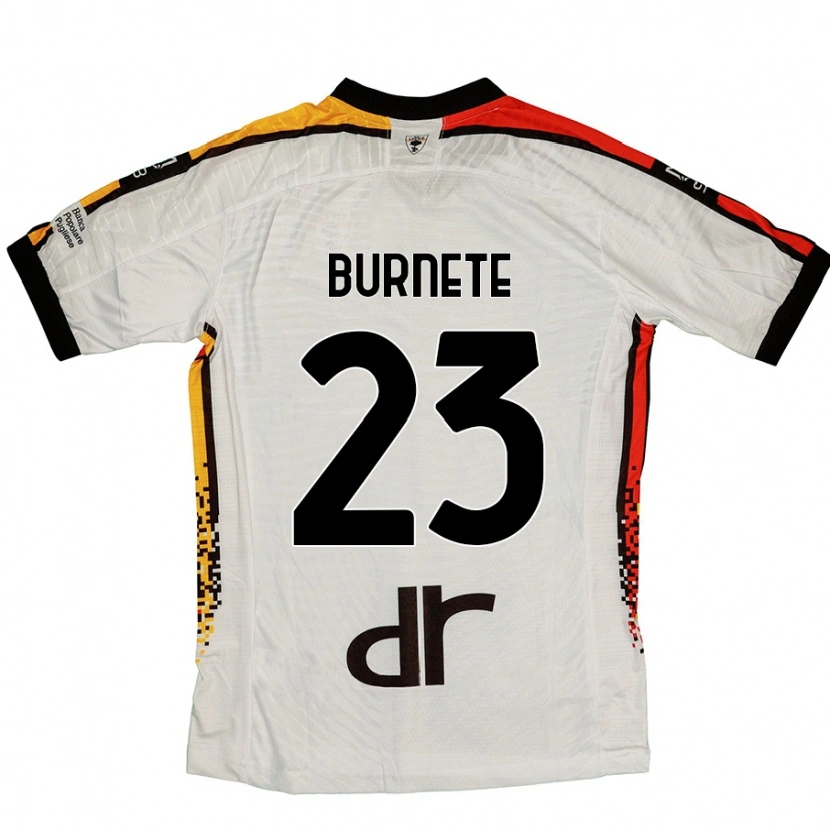 Danxen Bambino Maglia Rareș Burnete #23 Bianco Nero Kit Gara Away 2024/25 Maglietta