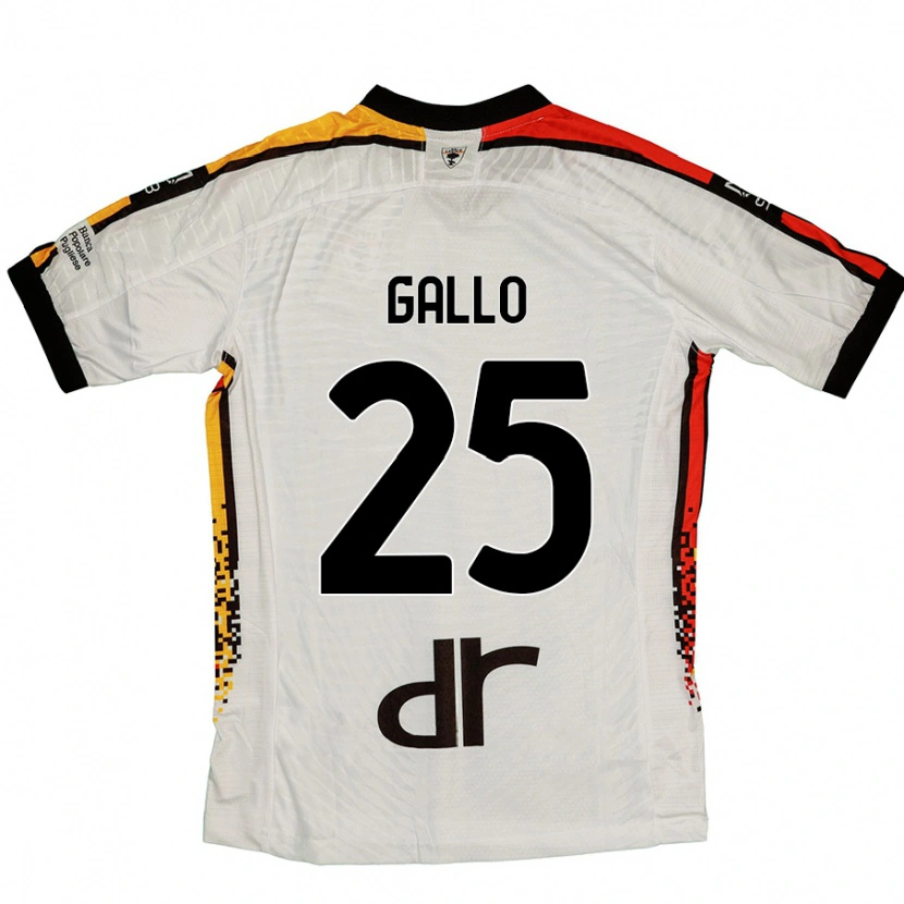 Danxen Bambino Maglia Antonino Gallo #25 Bianco Nero Kit Gara Away 2024/25 Maglietta