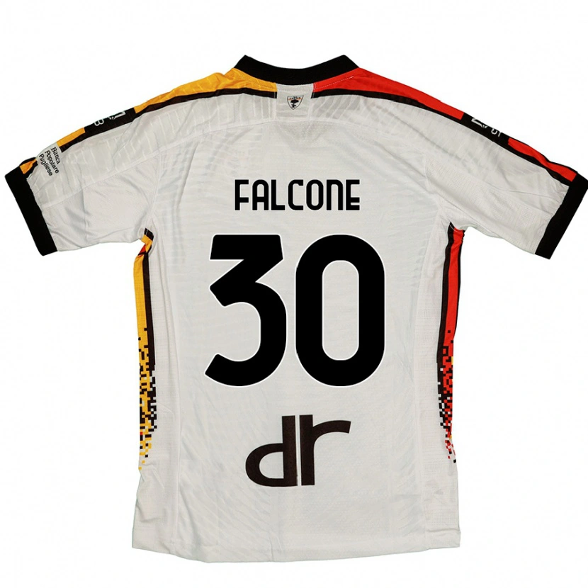 Danxen Bambino Maglia Wladimiro Falcone #30 Bianco Nero Kit Gara Away 2024/25 Maglietta