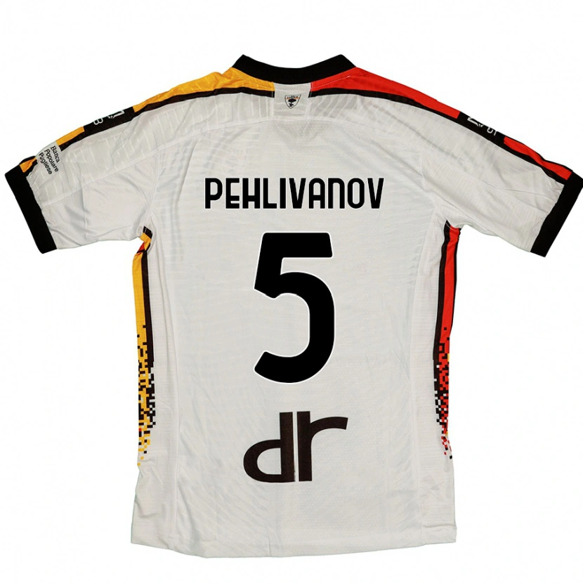 Danxen Bambino Maglia Cristian Pehlivanov #5 Bianco Nero Kit Gara Away 2024/25 Maglietta