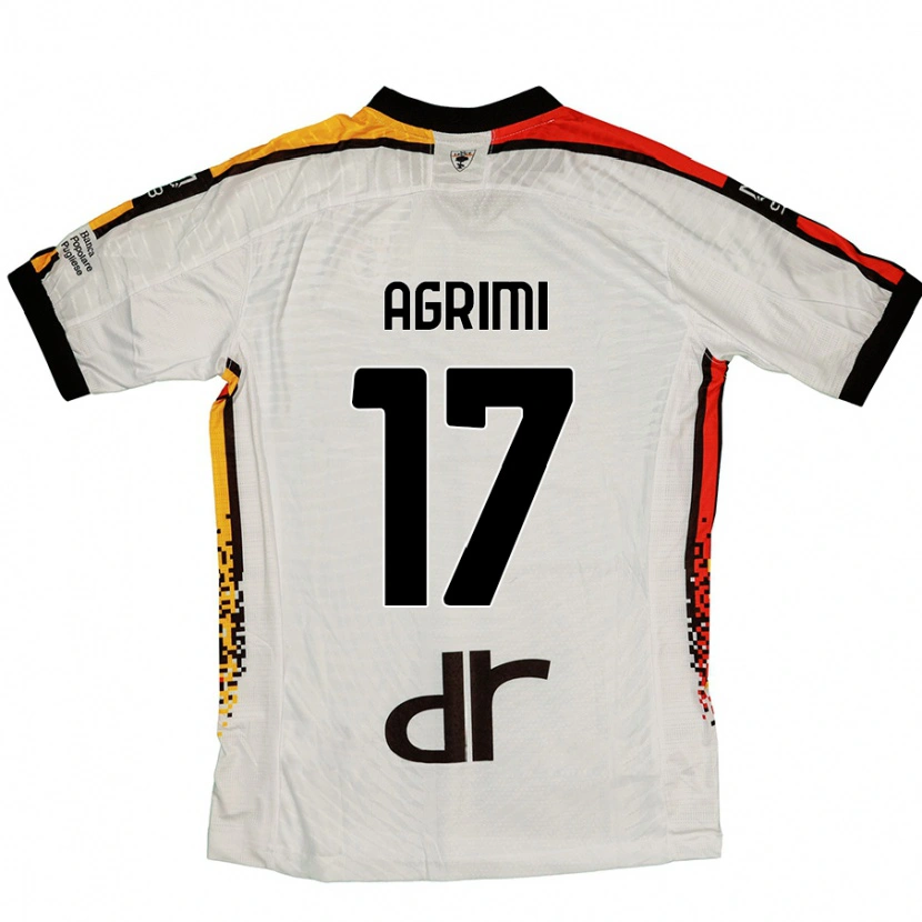 Danxen Bambino Maglia Matteo Agrimi #17 Bianco Nero Kit Gara Away 2024/25 Maglietta