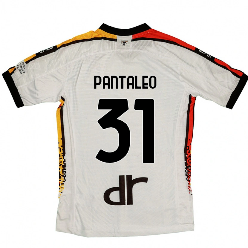 Danxen Bambino Maglia Dario Pantaleo #31 Bianco Nero Kit Gara Away 2024/25 Maglietta