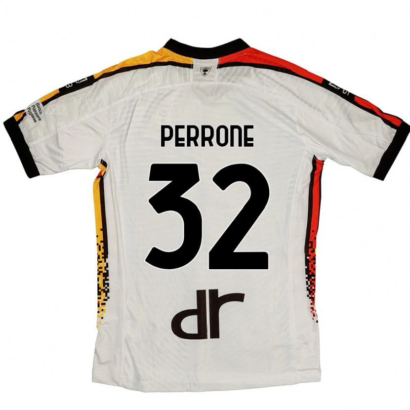 Danxen Bambino Maglia Samuele Perrone #32 Bianco Nero Kit Gara Away 2024/25 Maglietta