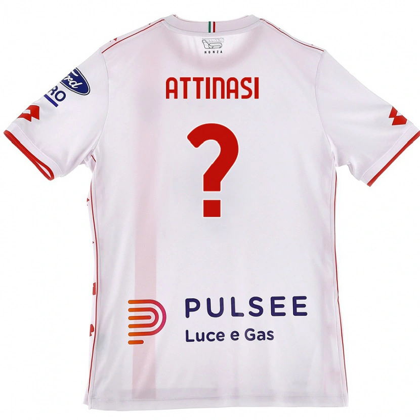 Danxen Bambino Maglia Mattia Attinasi #0 Bianco Rosso Kit Gara Away 2024/25 Maglietta