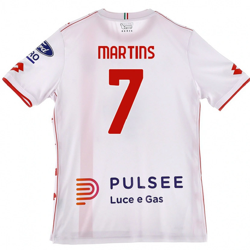 Danxen Bambino Maglia Kevin Martins #7 Bianco Rosso Kit Gara Away 2024/25 Maglietta