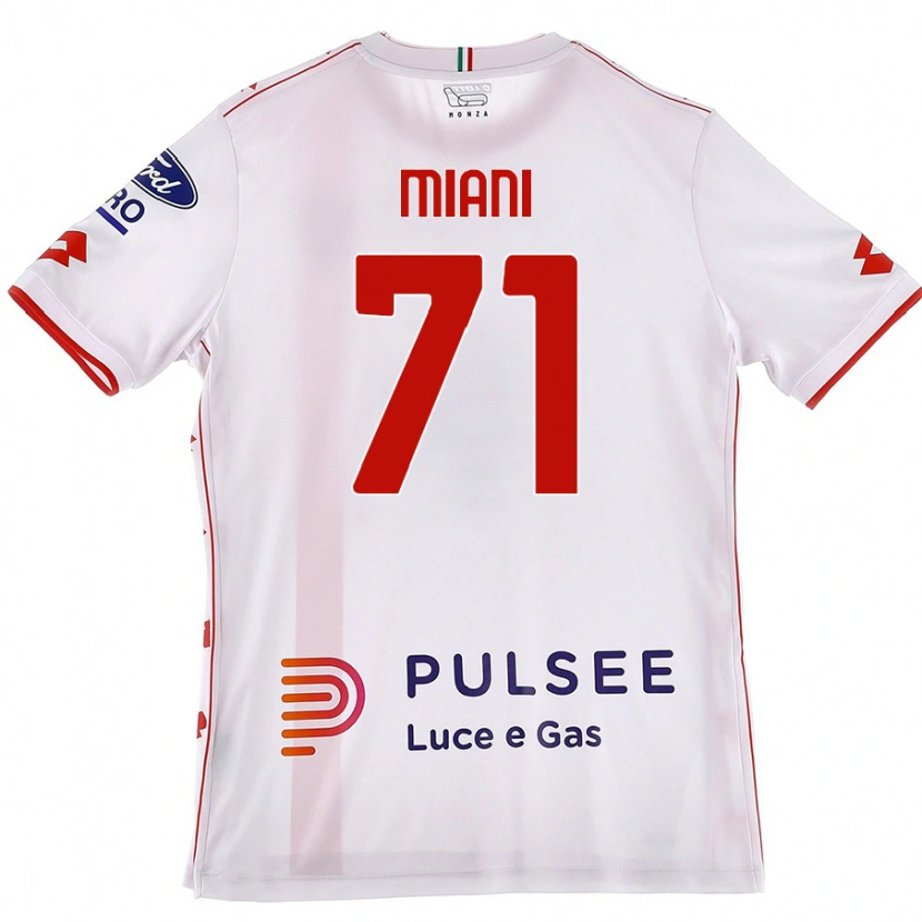 Danxen Bambino Maglia Arthur Miani #71 Bianco Rosso Kit Gara Away 2024/25 Maglietta