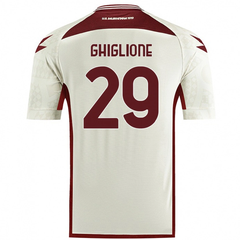 Danxen Bambino Maglia Paolo Ghiglione #29 Colore Crema Kit Gara Away 2024/25 Maglietta