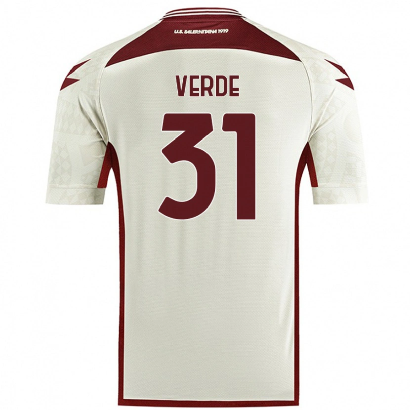 Danxen Bambino Maglia Daniele Verde #31 Colore Crema Kit Gara Away 2024/25 Maglietta