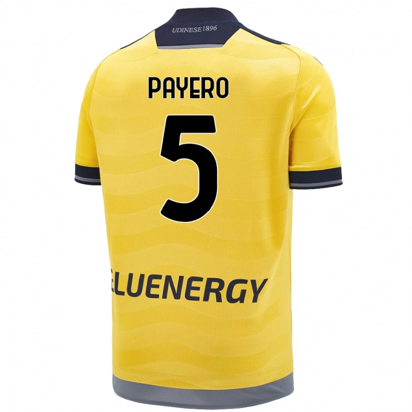 Danxen Bambino Maglia Martín Payero #5 Oro Kit Gara Away 2024/25 Maglietta