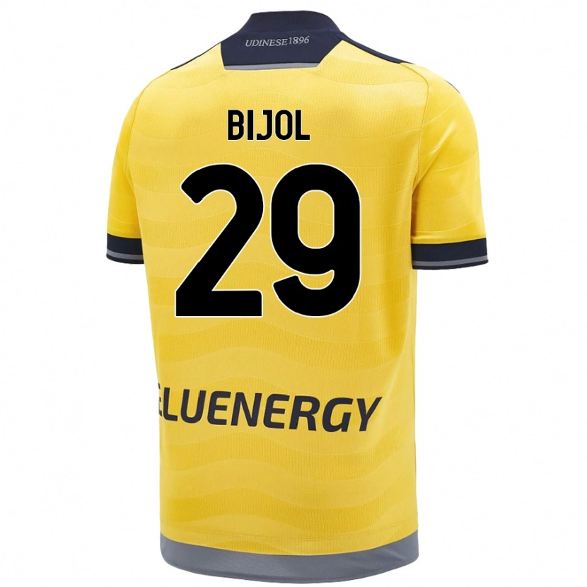 Danxen Bambino Maglia Jaka Bijol #29 Oro Kit Gara Away 2024/25 Maglietta