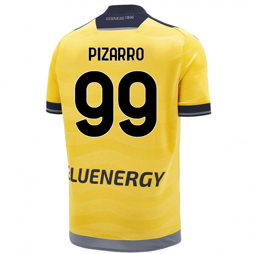 Danxen Bambino Maglia Damián Pizarro #99 Oro Kit Gara Away 2024/25 Maglietta